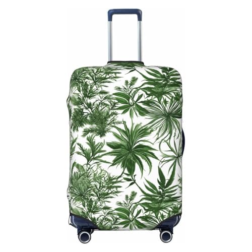 OAZCVBNN Maleta lavable con estampado de hierbas florecientes y plantas herbáceas, protector de equipaje elástico universal, accesorio de viaje, Black, M, Equipaje de mano