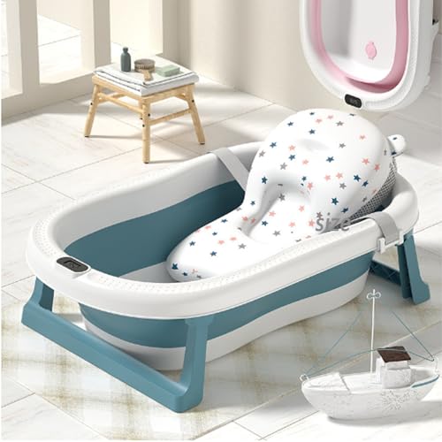 Baignoire pour bébé pliable avec thermomètre intégré et structure antidérapante sécurisée