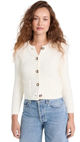 ba&sh Women's Gaspard Cardigan, Ecru, White, Off White, 4