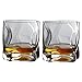 Juego De 2 Vasos De Whisky Vasos Escoceses Retorcidos De 8 Oz Vasos Antiguos Vasos De Cristal Transparente Bourbon Rock Vasos De Bar Vasos De Cristalería Únicos para Cócteles