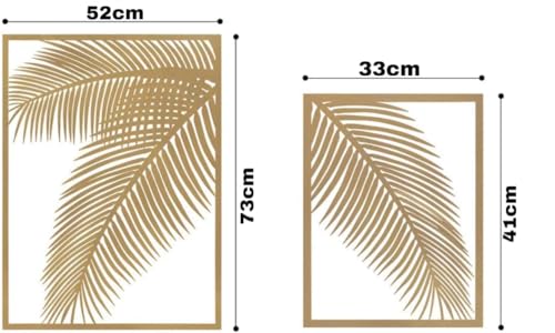 Image of SNS Decor Metal Palm Leaf Set of 2 Wall Art Decorations | Modern Luxury Metal Wall Art Decor, | Perfect 3D Wall Sculpture For Living Room, Drawing Room, Restaurant, Hotel & Office (Design-176)