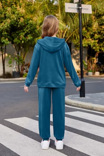 Image of Arshiner 2 Piece Outfits for Girls Kids Velour Tracksuit and Jogger Set