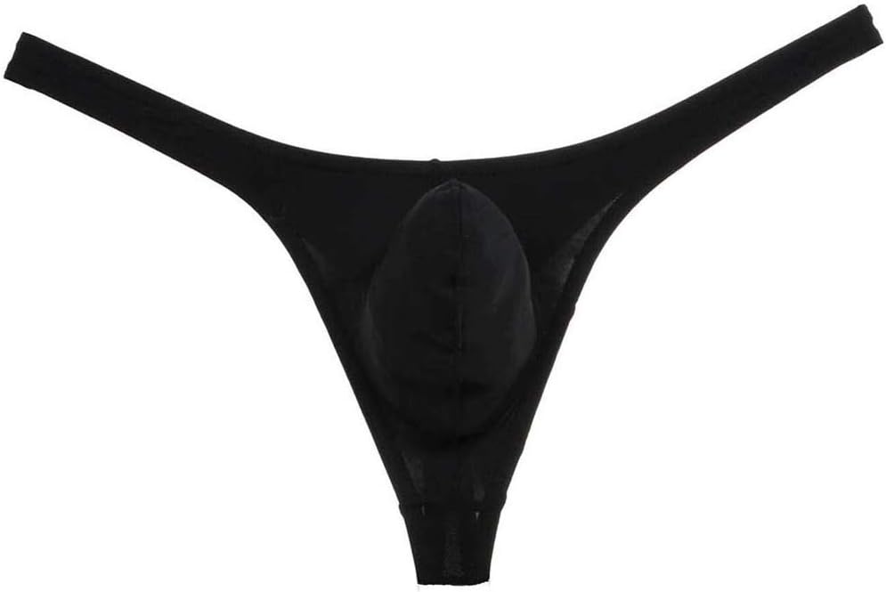 Men's Solid Thong Spandex Bikini T-Back