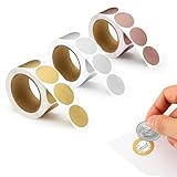 Diakey 900 Pack 2.5cm Scratch Off Stickers, 3 Colors, Self-Adhesive Round Circle...