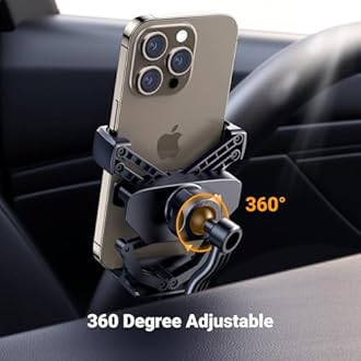 UGREEN Car Phone Holder Car Mount, [360° Swing Arm for Air Vent], One-hand Auto Lock, Metal Hook Mobile Holder, Fit for iPhone Air/17/16/15/14, Samsung S25/24/23/Z Flip, 4.7-7.2"Smartphone Accessories