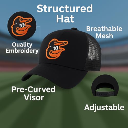 Gorra Trucker Negra Naranja con Logo Bordado miniatura 4