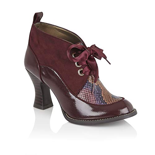 Ruby Shoo Emma Mulher sapatos castanhos, Borgonha