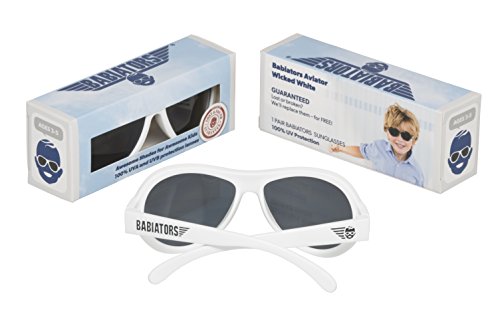 Babiators Aviator UV Protection Children's Sunglasses, Wicked White, 0-2 Years4