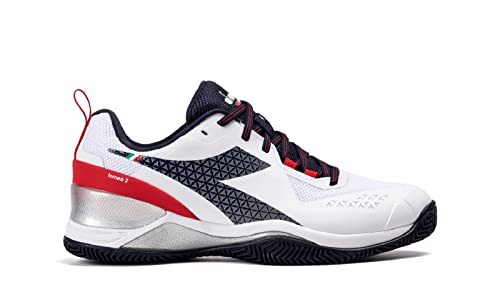 Chaussures de tennis Diadora avec amorti Blushield Torneo 2 AG blanc et bleu corsair