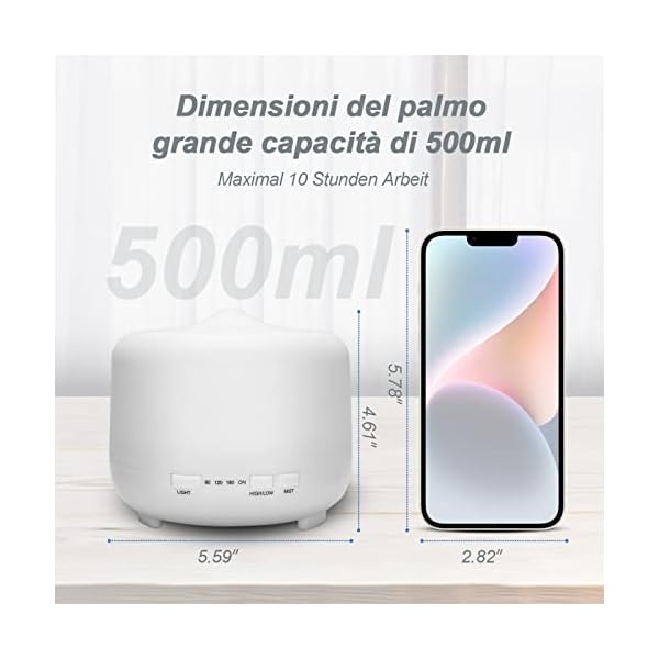 Aroma Diffuser für ätherische Öle - Ultraschall Luftbefeuchter Großer Raum mit Fernbedienung, sicher und freundlich, mit… – Bild 3
