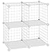 SONGMICS Metal Wire Storage Cube, Shelves Organizer,Stackable Storage Bins, Modular Bookcase, DIY Closet Cabinet Shelf, 24.8" L x 12.2" W x 24.8" H White ULPI22W