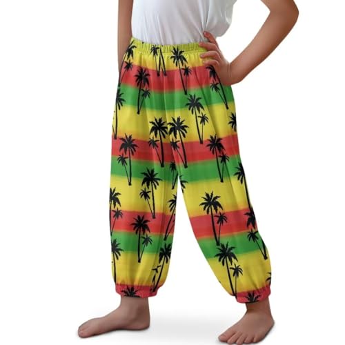 ORGYPET Palm Tree Casual Cargo Jogger Pants for Girls Fashion Sports Trousers for 11-12 Plus Size Active Jogging Pants for School Elastic Yoga Pants for Dance Soft Beach Outfits Gift for Daughter