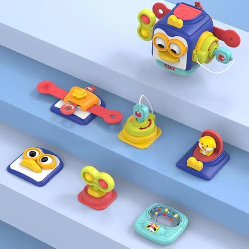 Image of Busy Cube Montessori Toys For 1 Year Old -6 In 1 Educational Sensory Toy For Babies & Toddlers- Travel Fidget Activity Toy Cube For Toddlers 1-3 Years Old, Multicolored