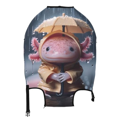 Cute Axolotl Animal Print Suitcase Cover Custom Luggage Protector Personalized Travel Suitcase Accessories Suit Case, M, Fits 22-24 Inch Case2