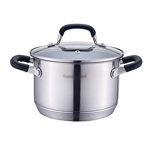 GXXINGIN Olla para Sopa Espesa de Acero Inoxidable 304, para Uso Comercial y doméstico (1,5/12 L), para Cocina de Gas o de inducción (tamaño: 3 L)