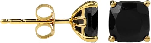 YoTreasure Aretes de tuerca chapados en oro amarillo y oro de 10 quilates y 14 quilates con topacio azul de Londres, piedra lunar, rubí turquesa,