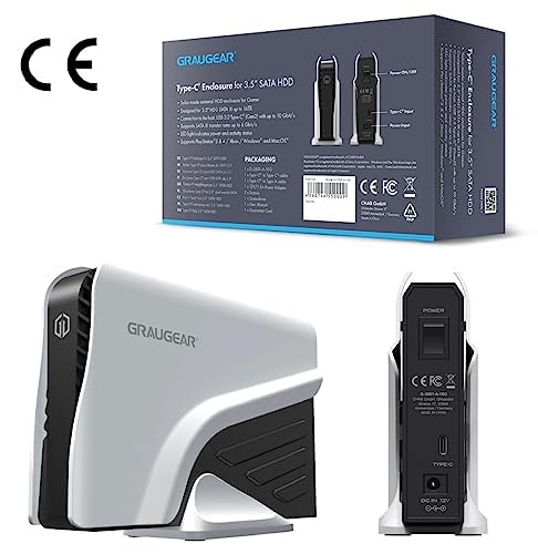 GRAUGEAR Zewnętrzny dysk twardy do Playstation5, design w PS5, 3,5 cala HDD, z zasilaczem, sformatowany do PlayStation 4, PS5 i PS5 Slim (TB, 4)