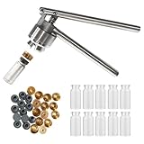 YaeTek 20mm Vial Manual Crimper Hand Sealing Machine + 10 x 10ml Vials & Stopper&Caps - Crimper Medical/Bottle Cap Crimping Tool/Antibiotics Bottle Capper Machine/Hand held Capping Machine