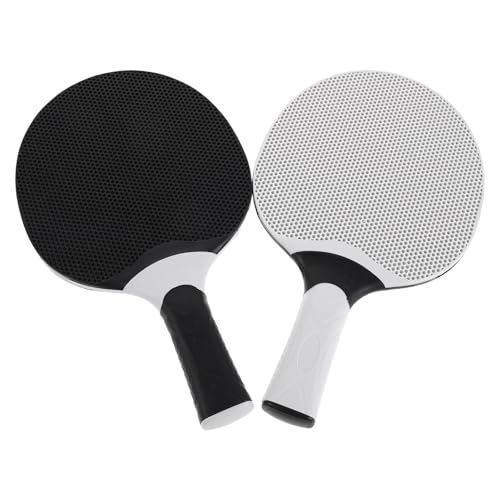 HONITANO 2 Piezas Palas de Tenis de Mesa con Goma Compuesta y Lavable Diseño Ergonómico para Familiar Interiores y Exteriores Colores Negro y Blanco Control Óptimo y Alta Tracción