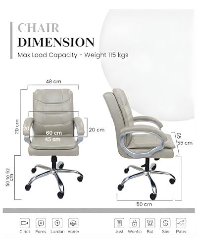 Image of activa Executive Revolving Office Chair | Ergonomic Computer Desk Chair with Cushioned Seat| Heavy Duty Steel, Adjustable Height & 360 Swivel Wheel| Study /Home /Offcie Visitor Chair (Star, Light Grey)