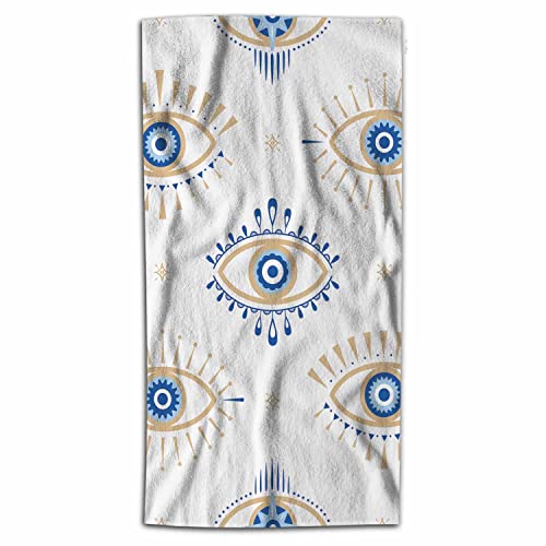 AOYEGO Evil Eye Bath Towel Magical Hamsa Eye Witchcraft Occult Symbol Bathroom Towels Extra Large 64x32 Inch Soft Polyester-Microfiber Beach Home Hotel Spa Gym