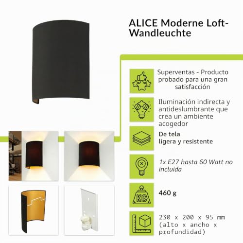 Aplique oro negro ALICE de diseño sofisticado y acabados textiles premium 3