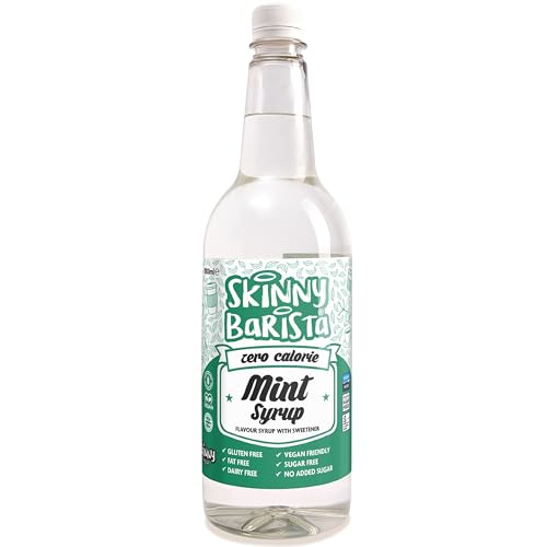 Skinny Food Co Mint Syrup For Coffee 1L - Sugar Free Coffee Syrups - Zero Calorie Mint Barista Syrup For Tea, Hot Chocolate, Fruit, Baking, Protein Drinks - Vegan-Friendly, Gluten-Free