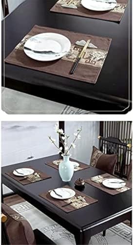 Sets de table en tissu beige raffiné et sous-verres style coiffeuse - 5
