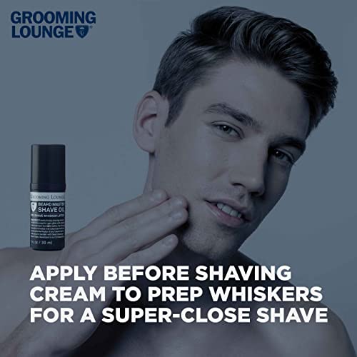 Grooming Lounge Beard Master Shave Oil - Eliminates Razor Drag And Burn - No Clogged Pores Or Residue - Can Be Used Solo Or With Cream - Translucent Solution - No Parabens - Cruelty Free - 3 Pack #TOP4