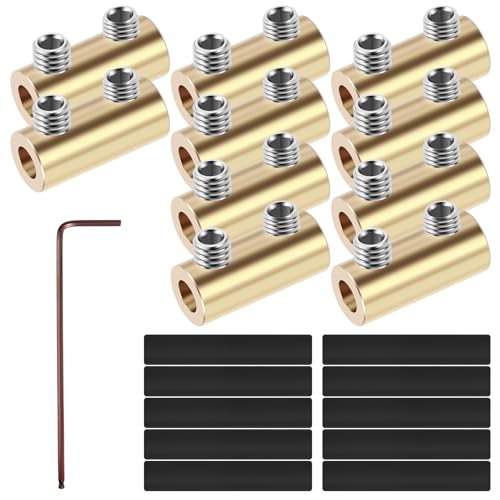 10Pcs Wire Connector Nut Kit with 10 Heat Shrink Tubes and 1 WrenchSplicing Quick Wiring Terminal, Car Circuit Connector Conductor Connector Kit for Automotive (60A Square)