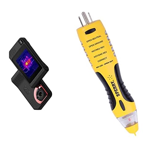 Seek Thermal - ShotPRO - Handheld Thermal Imaging Camera and Sensor, Black & Sperry Instruments VD7504GFI DualCheck 2-in-1 Non-Contact Voltage Detector + GFCI Outlet Circuit Analyzer Cover