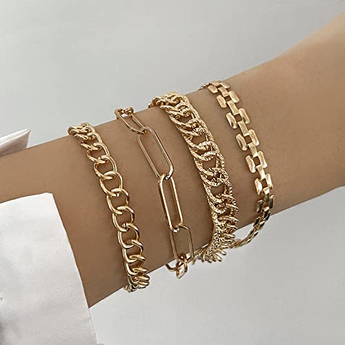 Cocazyw 19Pcs Multiple Layered Stackable Open Cuff Wrap Bangle Rose Gold Gold Bracelets For Women Jewelry Adjustable Bangles For Girls Set Gifts (Gold-2) #TOP1