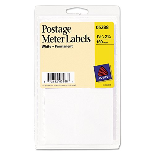 Avery 05288 Postage Meter Labels, 1-1/2-Inch X 2-3/4-Inch, White, 160 Labels/Pack #TOP1