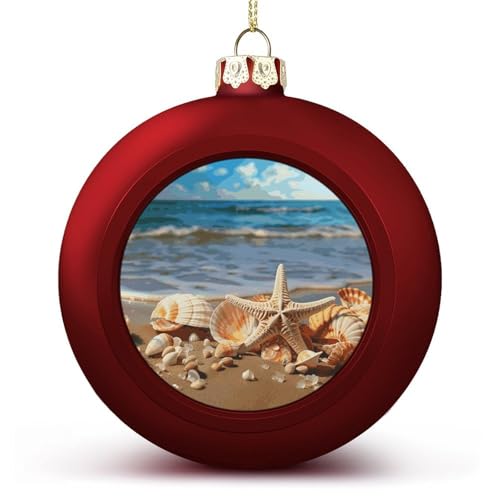 Boules de Noël coquillage plage de sable pour briser la monotonie du sapin