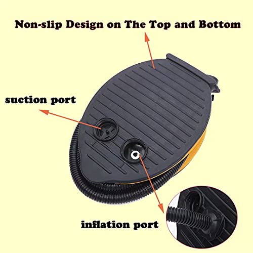 Portable Plastic Bellows Foot Pump 39'' Long Hose, Bellows Pump With 3 Size Nozzle,Easy Inflate & Deflate, Foot Air Pump For Inflatables/Air Mattress/Pool Toys&Floats/Balloon/Swimming Ring #TOP2