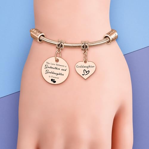 Image of DlaeKua Goddaughter Birthday Gifts Goddaughter Bracelet from Godmother Birthday Gifts for Goddaughters Graduation Gift Baptism Gift