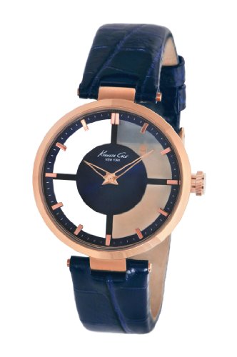 Kenneth Cole New York Women's Japanese Quartz Stainless Steel Case Calfskin Leather Strap Blue (Model: KC2643)