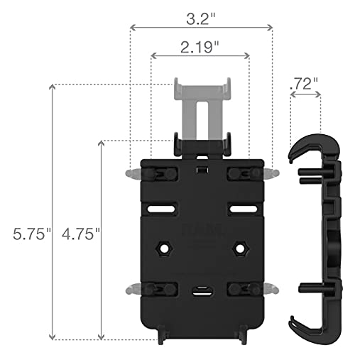 RAM Mounts Quick-Grip Small Phone Holder RAM-HOL-PD3U Compatible with RAM Diamond Ball Bases