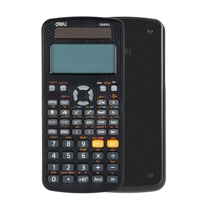 Image of deli E991EX Scientific Calculator with 3 Years Warranty 552F Textbook Display ANS Function Fractional Arithmetic Function - Black