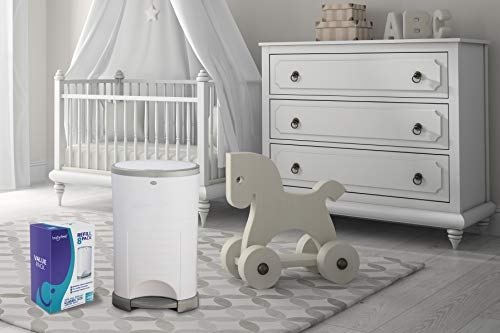 Babyfeel Refills Compatible With Dekor Classic Diaper Pails | 8 Pack | Exclusive 30% Extra Thickness | Diaper Pail Refills With Powerful Odor Elimination | Powder Scent | Holds Up To 3960 Diapers #TOP4