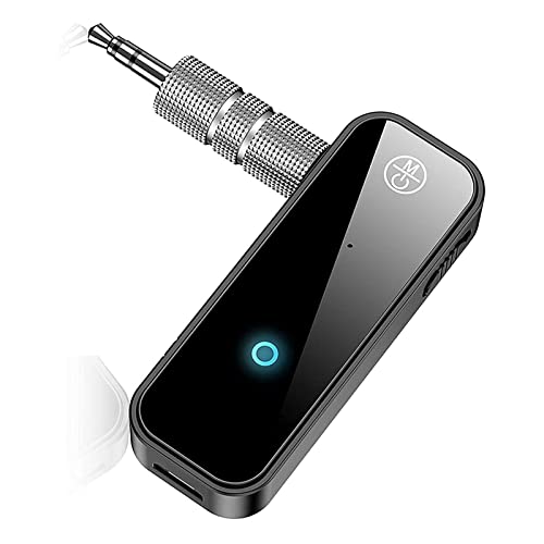 RiToEasysports Receptor Bluetooth, Adaptador de Audio Bluetooth ABS 5.0 2 en 1 Receptor Transmisor AUX de 3,5 Mm, Alcance de 10 M Manos Libres de Baja Latencia para Coche TV PC Auriculares Altavoz