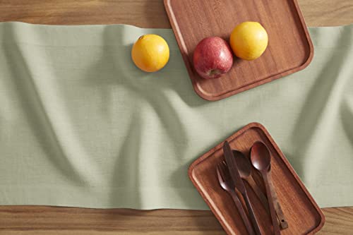Solino Home Linen Table Runner 14 X 120 Inches Long – 100% Pure Linen Prewashed Sage Green Table Runner For Summer – Sonoma, Handcrafted From European Flax And Machine Washable #TOP30