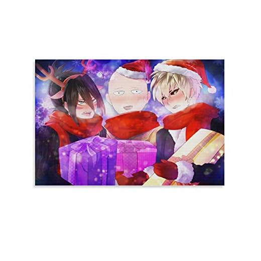 Anime One Punch Man Sonic Saitama Genos Smile fira jul canvas konstaffisch och väggkonst bildtryck modern familj sovrum dekor affischer 30 x 45 cm (12 x 18 tum)