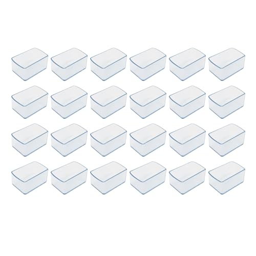 Rectangle Floor Protectors,PVC Non Slip Furniture Pads,TTZEZE Transparent Furniture Feet Caps,Plastic Furniture Feet Covers,Clear Indoor Sliders for Chair Legs 40x60mm/1.57x2.36'', 24