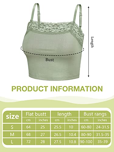 Pack of 4 Women's Camisole Crop Tops with Lace Trim Lace Cami Tops for Girls