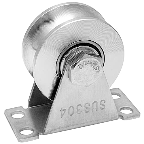 Cable Pulley Wheel Stainless Steel, Duplex Bearings, Rope Pulley for Pulley System, Gym Equipment, Sliding Gate, 1 Pack