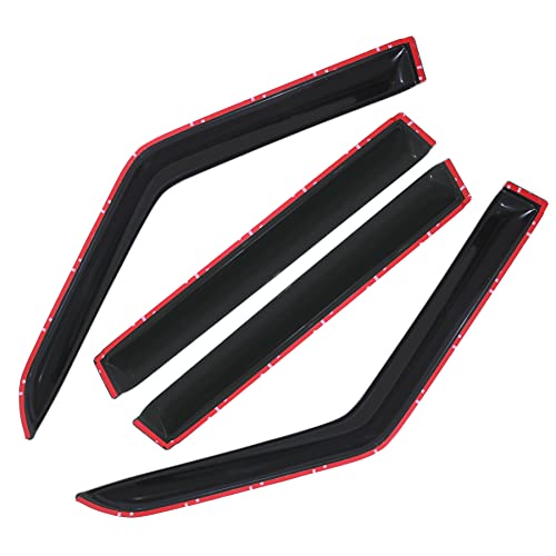 D&O Motor 4pcs Front+Rear Smoke Sun/Rain Guard Outside Mount Tape-On Window Visors fits for 1984-2001 Cherokee 4-Door by D&O MOTOR - Image 3