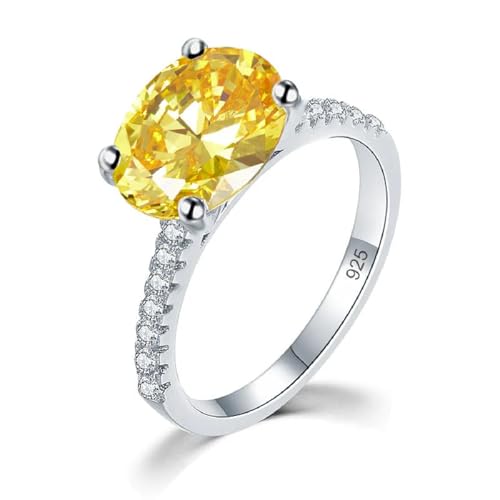 BLACK CRYSTAL JEWELS Elegant Canary Yellow Oval Ring