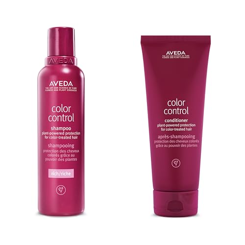 Image of Aveda Color Control Rich Shampoo & Conditioner Duo | Protects Colour-Treated Hair | Fights Colour Fading | Silicone Free | for Medium to Thick Hair | 97%+ Naturally Derived* | 198ml