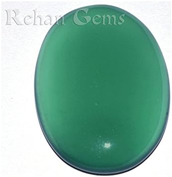Rehan Gems 29 Carat Green Onyx Aget ,Ovel Shape Semiprecious Gems Stone, Jewelry Making Pendent /Ring Size 21X28mm